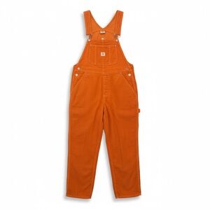 Vintage USA-Made Parkers Orange Corduroy Overalls • 1970s Workwear • Small